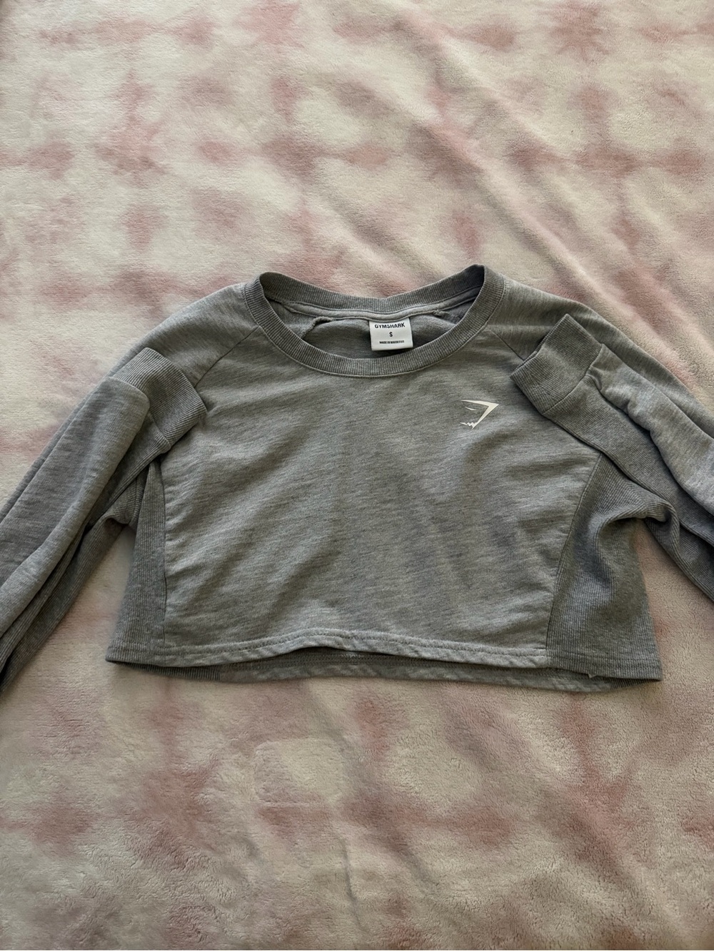 Gymshark Grey Cropped Long-Sleeve Top